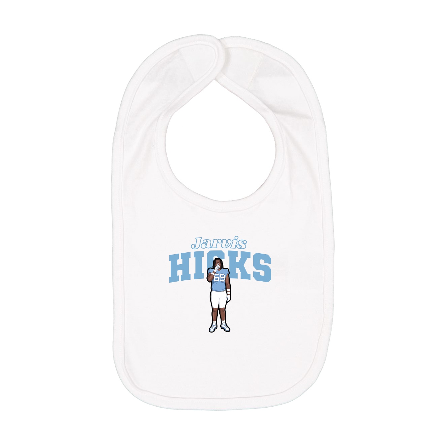 Infant Bib — Name Arch in White
