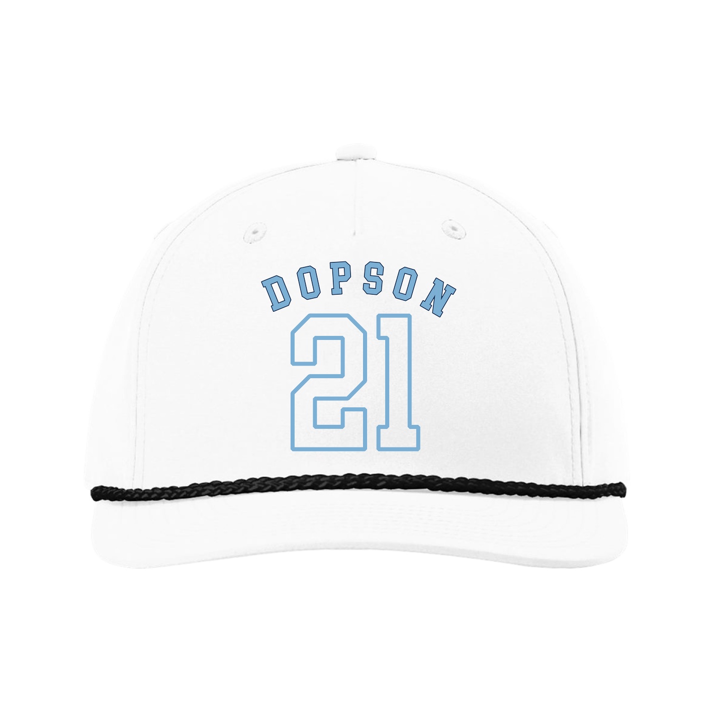 Five-Panel Classic Rope Cap — Shirsey Arch in White