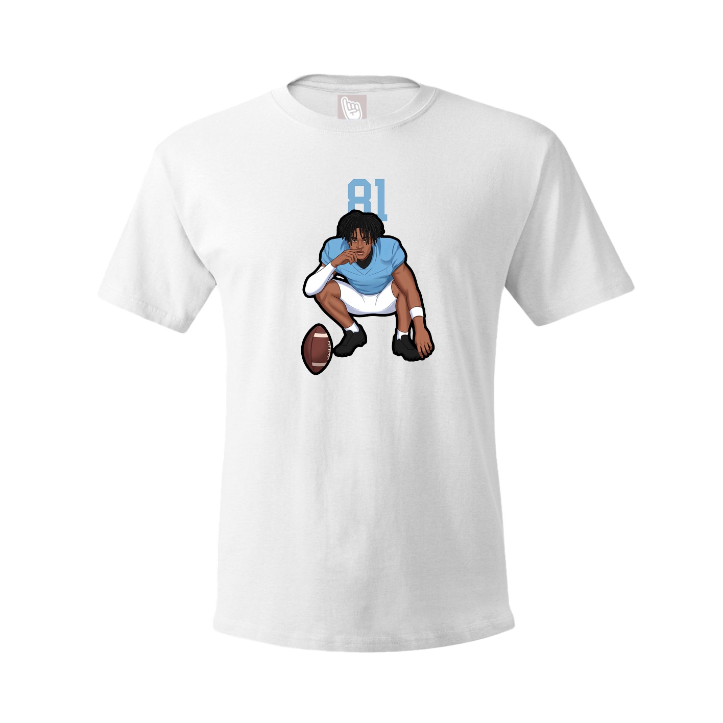 Youth Tee — Number Top in White