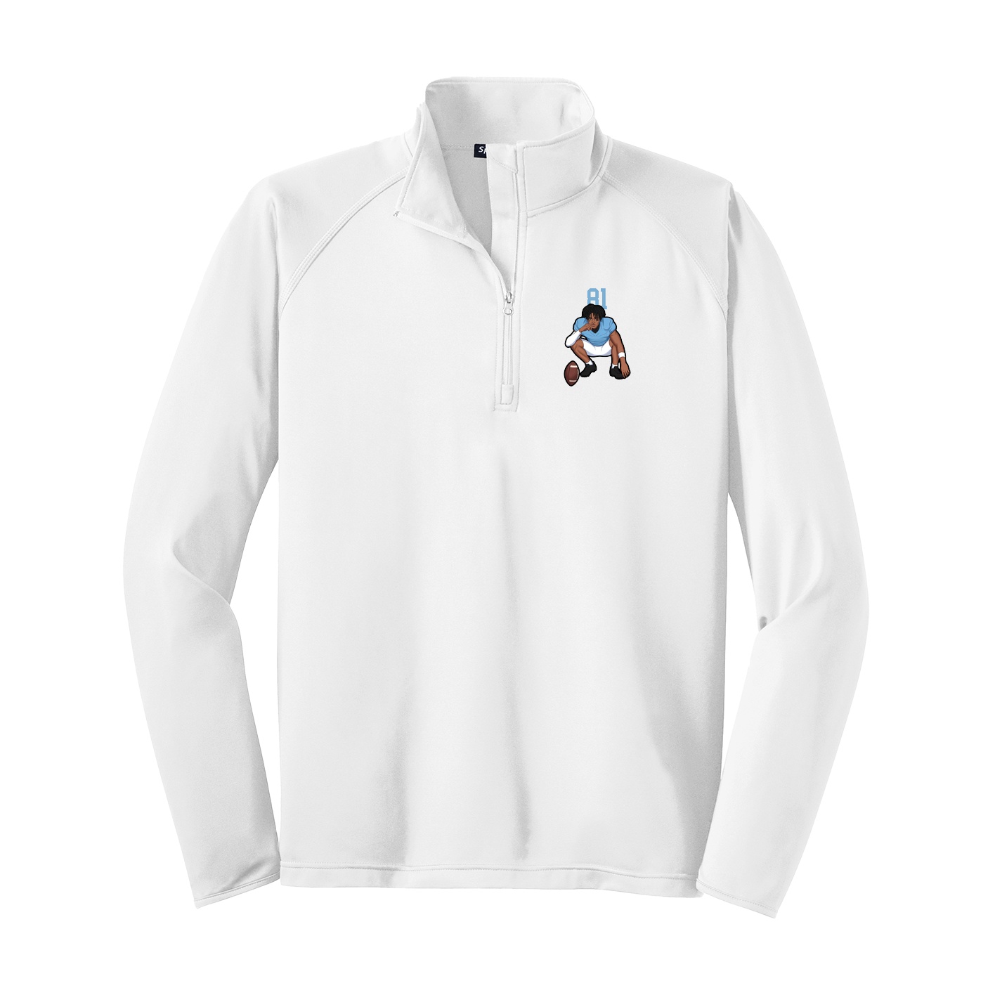Q-Zip Pullover — Number Top in White