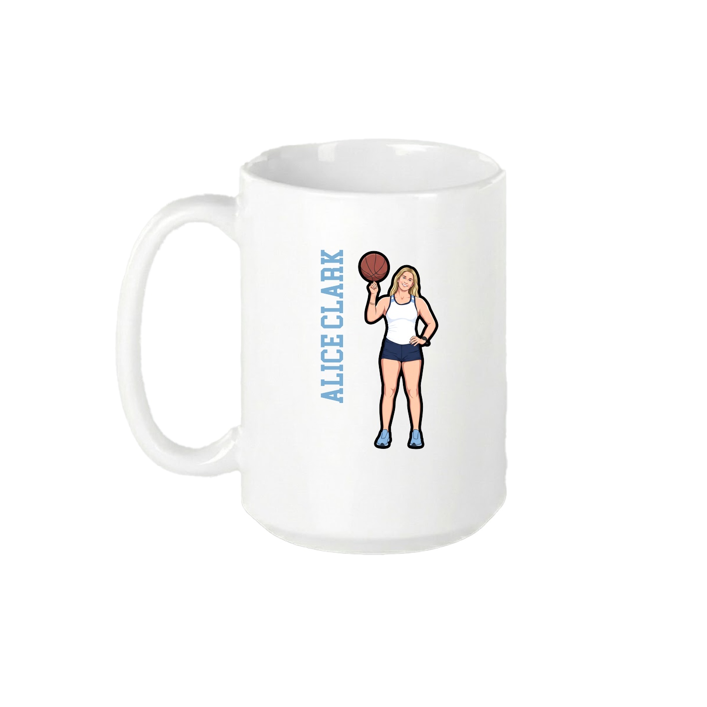 15oz Coffee Mug — Name Vertical in White