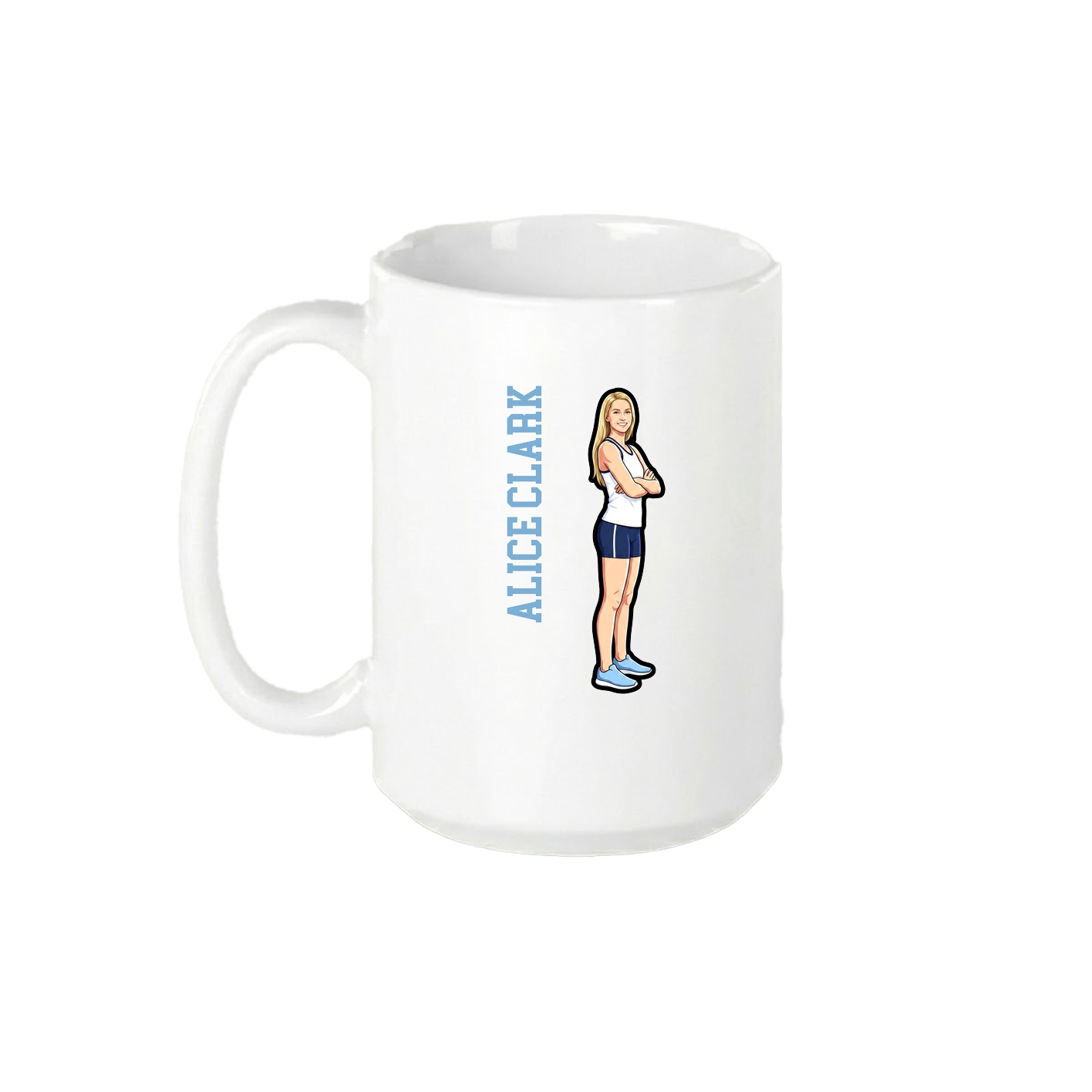 15oz Coffee Mug — Name Vertical in White
