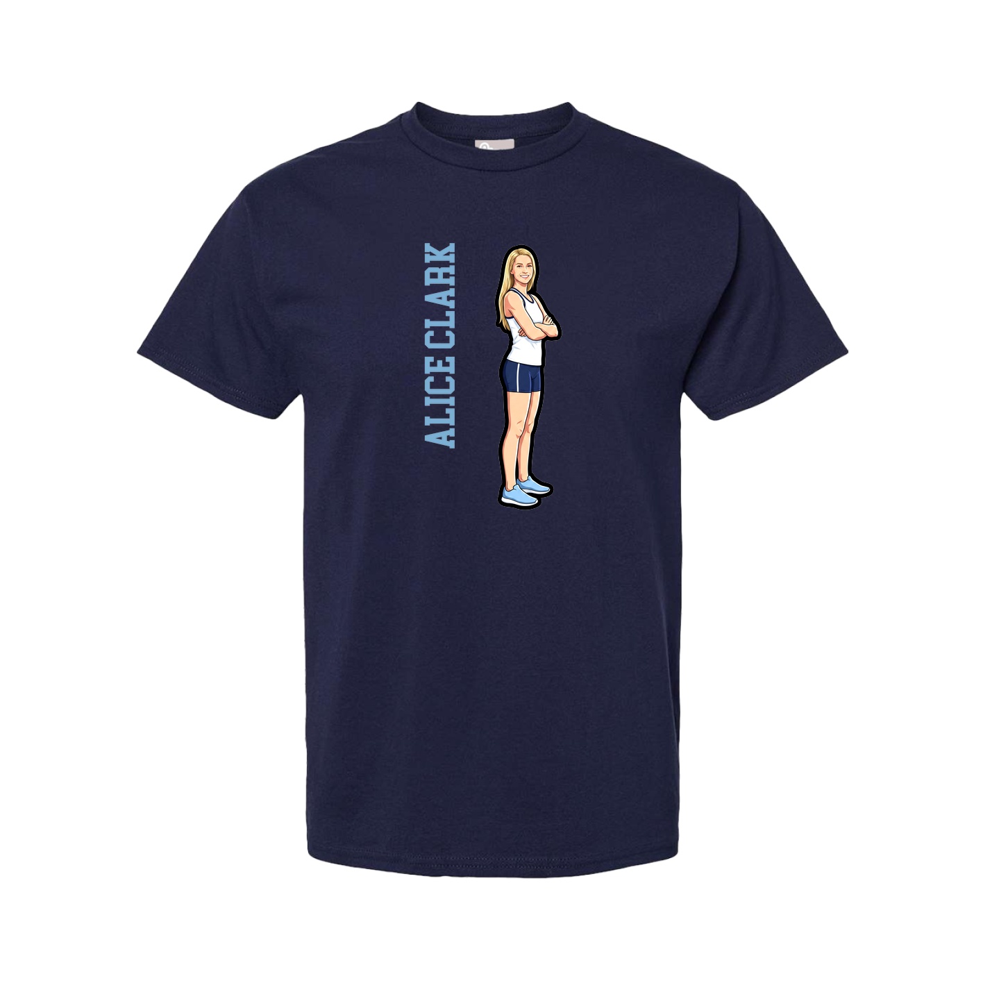 Tee — Name Vertical in Navy