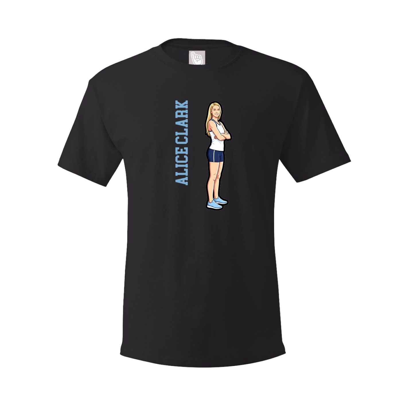 Youth Tee — Name Vertical in Black