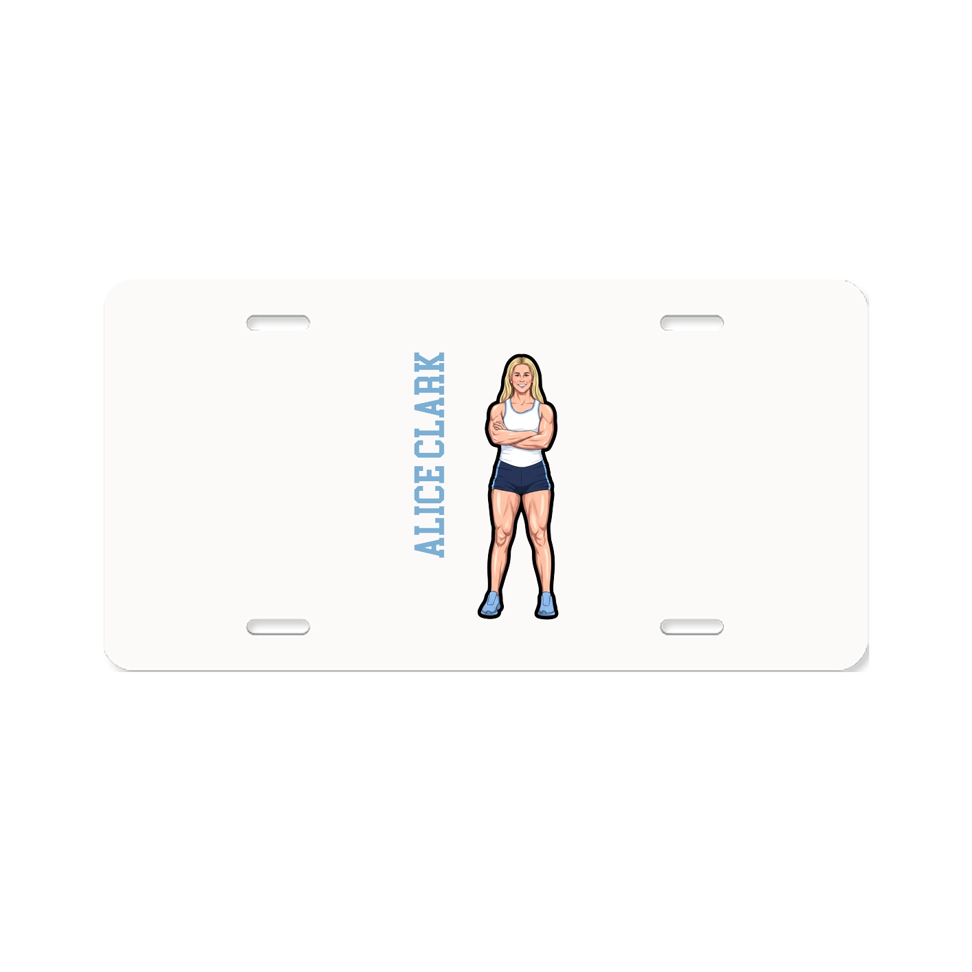 License Plate — Name Vertical in Classic