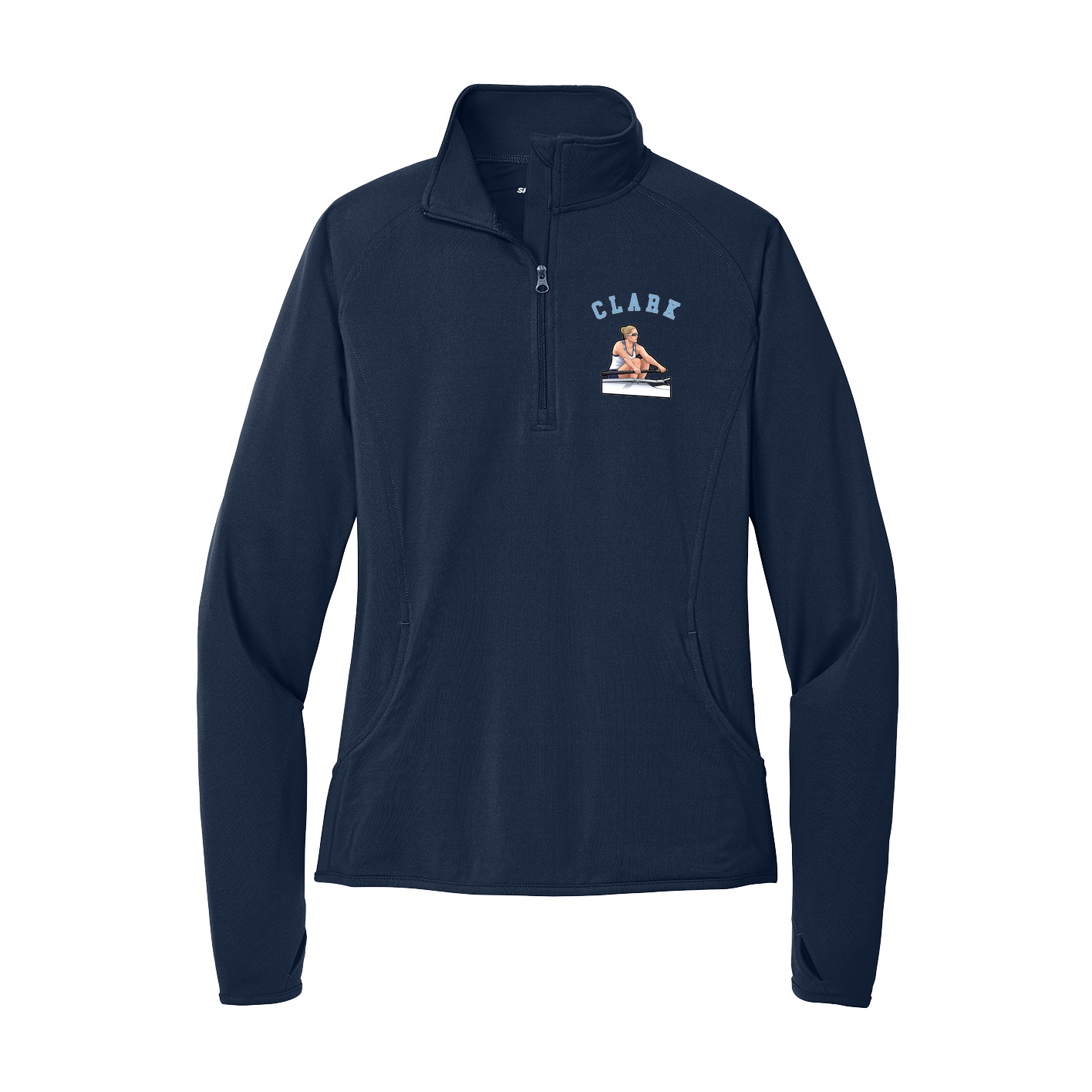 Women's Q-Zip Pullover — Shirsey Arch in Navy