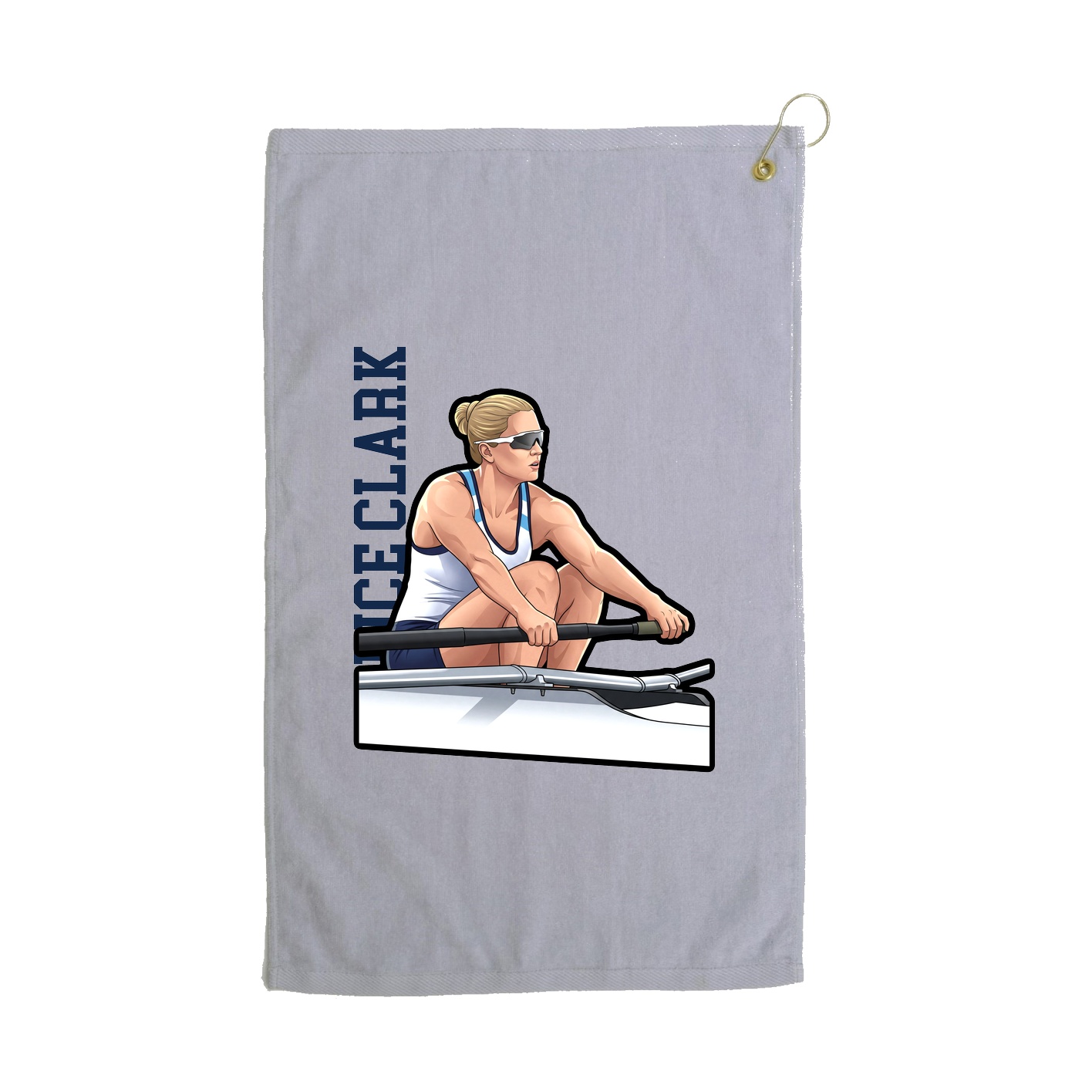 Golf Towel — Name Vertical in Grey