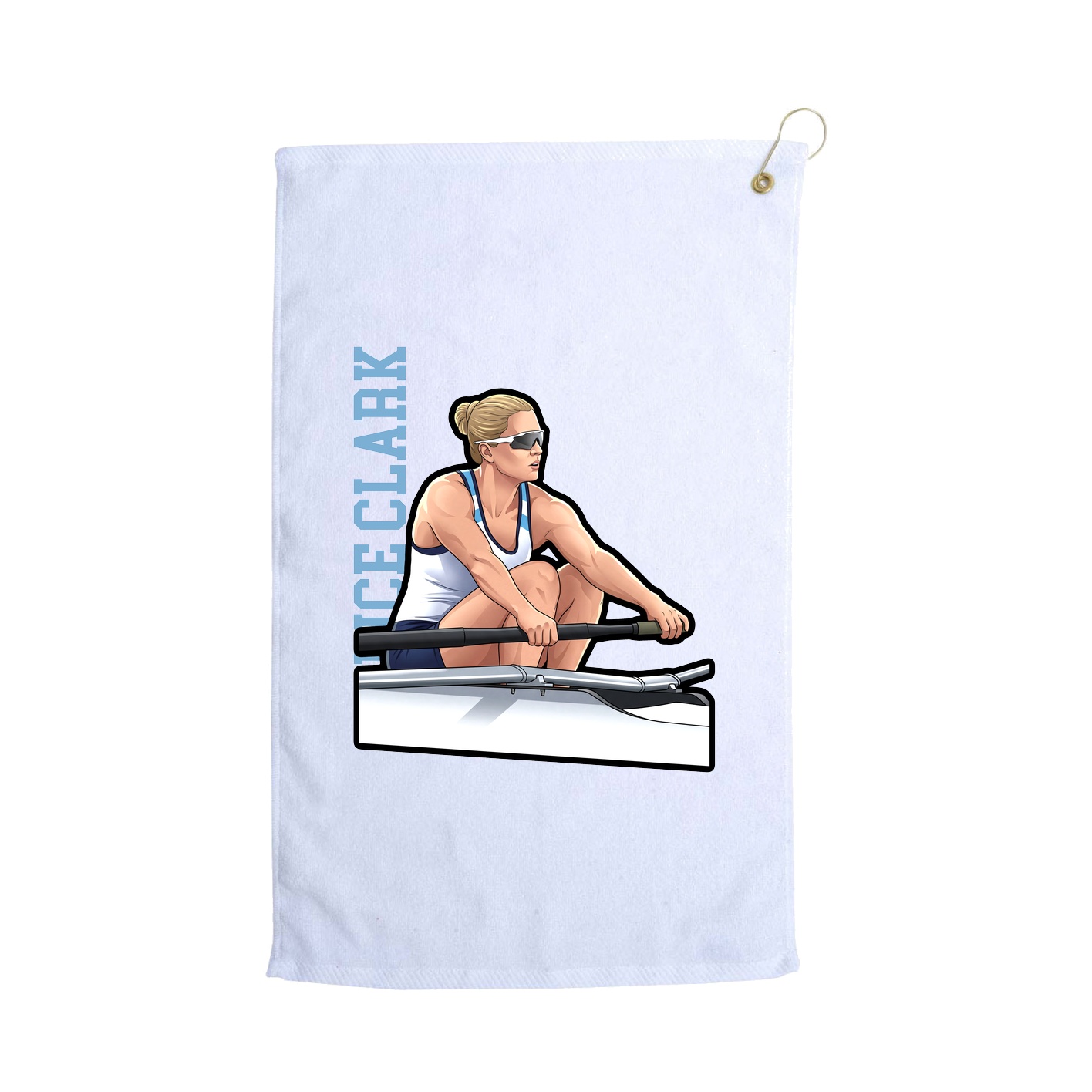 Golf Towel — Name Vertical in White