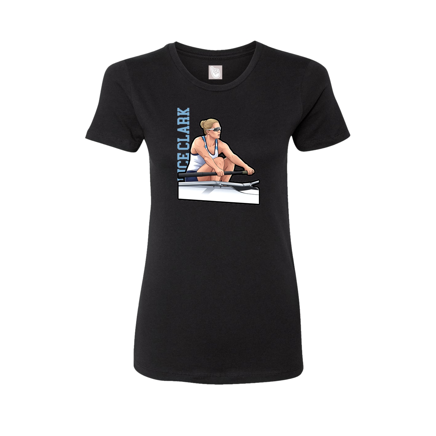 Fitted Women's Tee — Name Vertical in Black