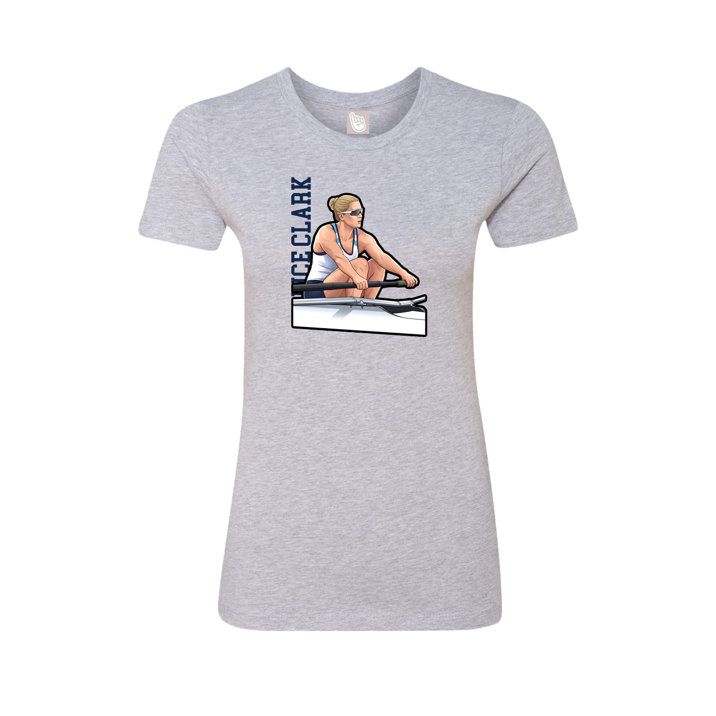 Womens Tee — Name Vertical in Grey