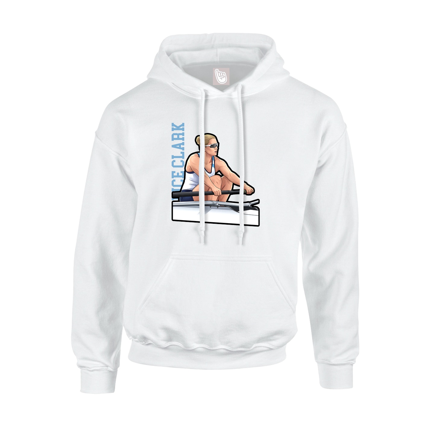 Hoodie — Name Vertical in White