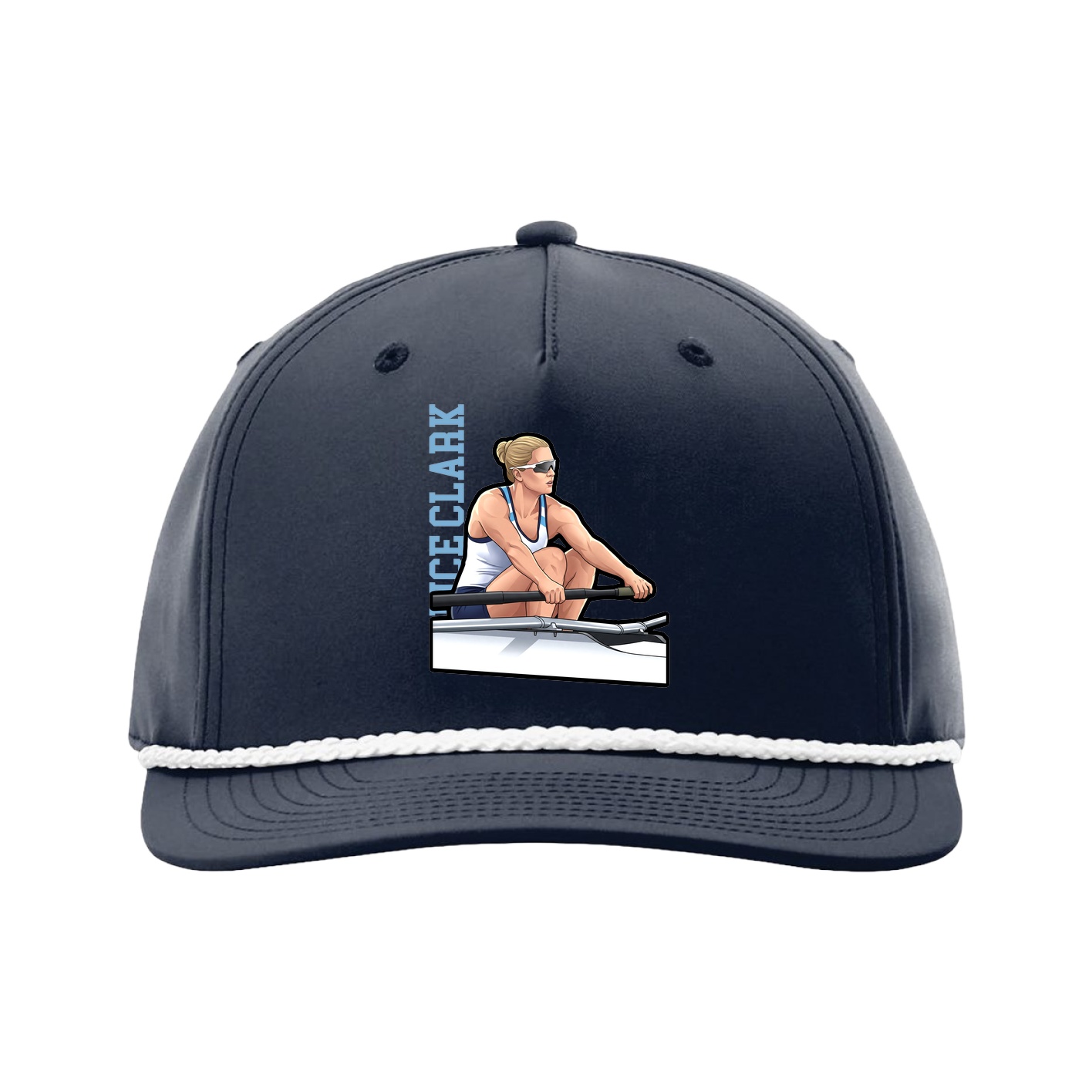Five-Panel Classic Rope Cap — Name Vertical in Navy