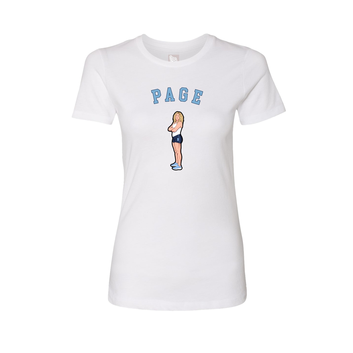 Fitted Women's Tee — Shirsey Arch in White