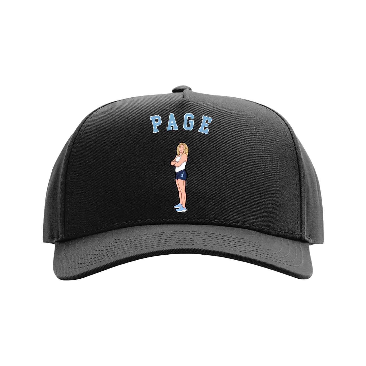 Full Fabric Five-Panel Champ Cap — Shirsey Arch in Black