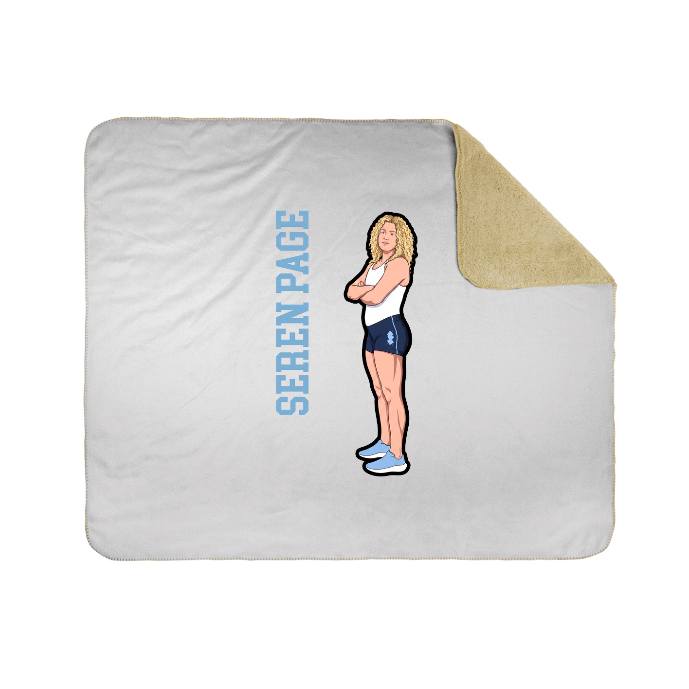 Throw Blanket — Name Vertical in White