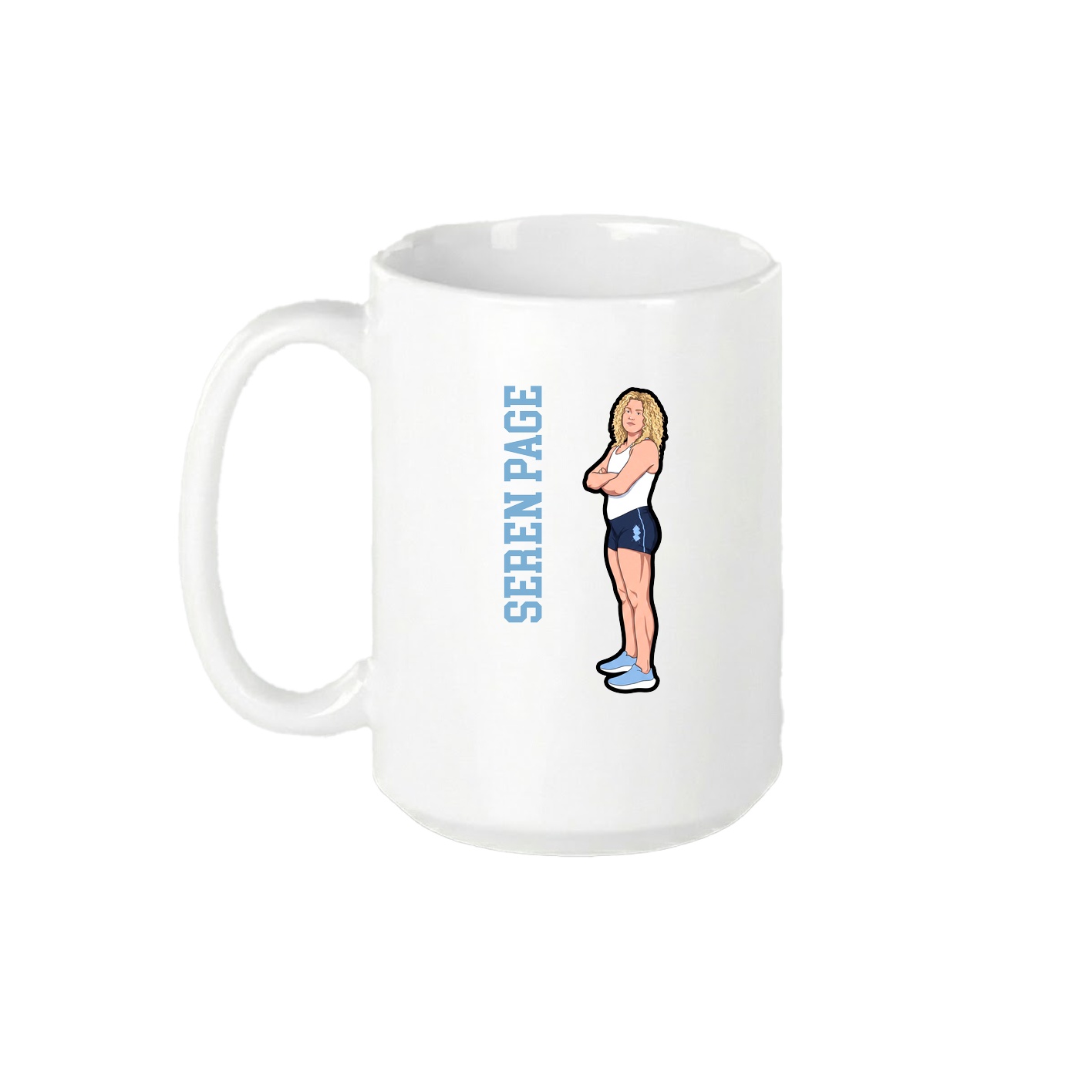 15oz Coffee Mug — Name Vertical in White