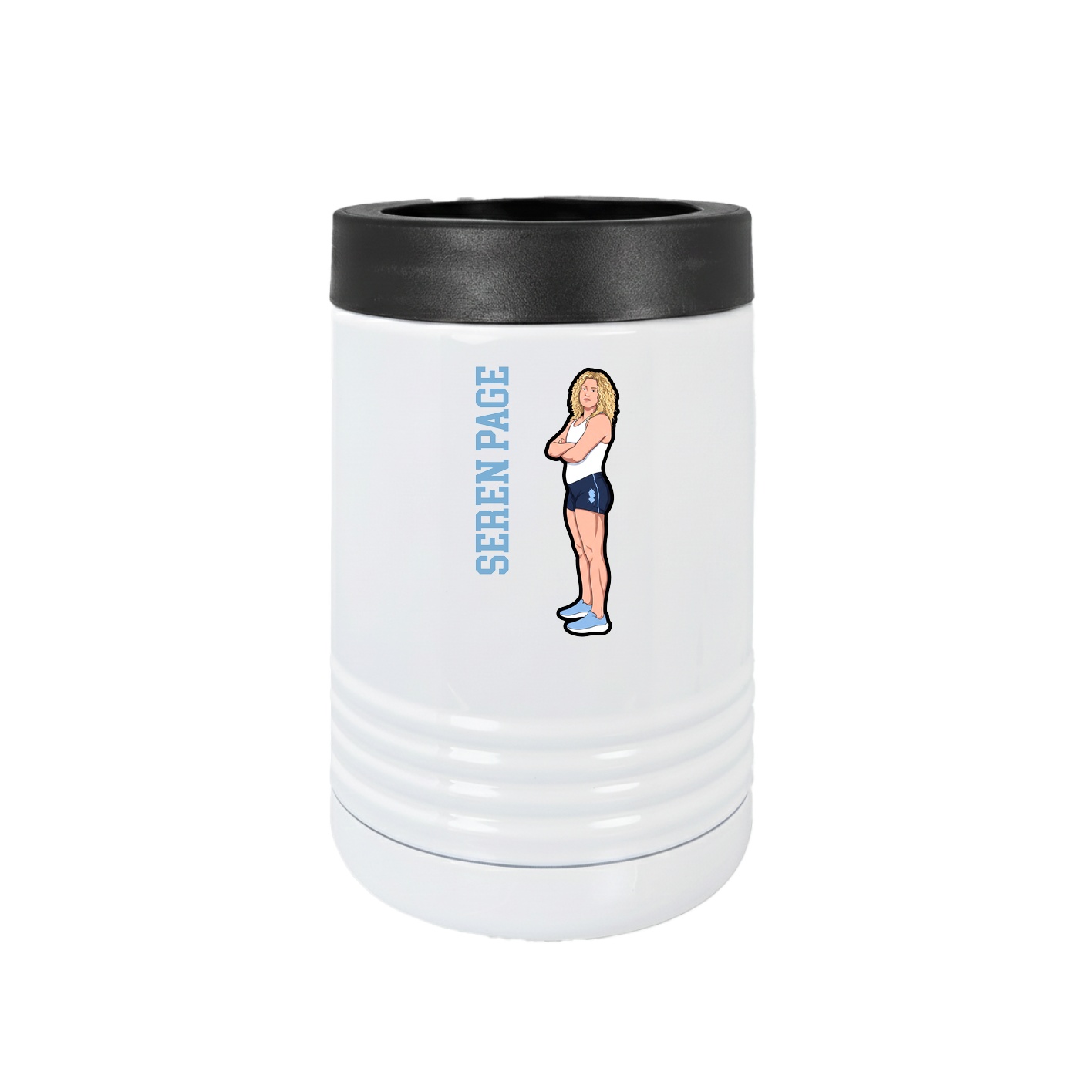 Beverage Holder — Name Vertical in White