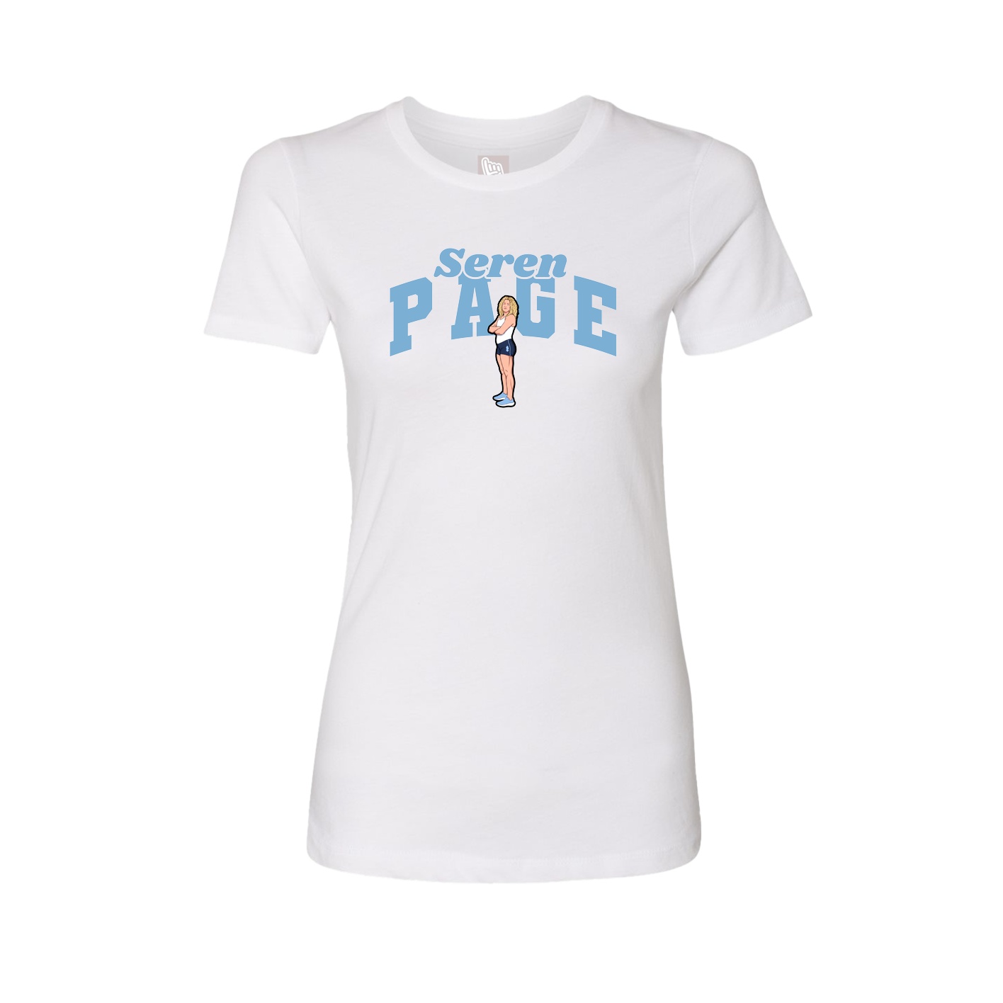 Fitted Women's Tee — Signature Arch in White