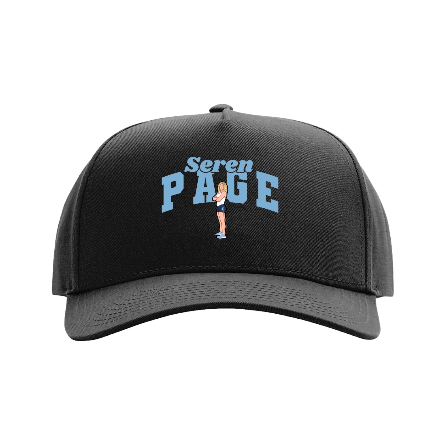 Full Fabric Five-Panel Champ Cap — Signature Arch in Black