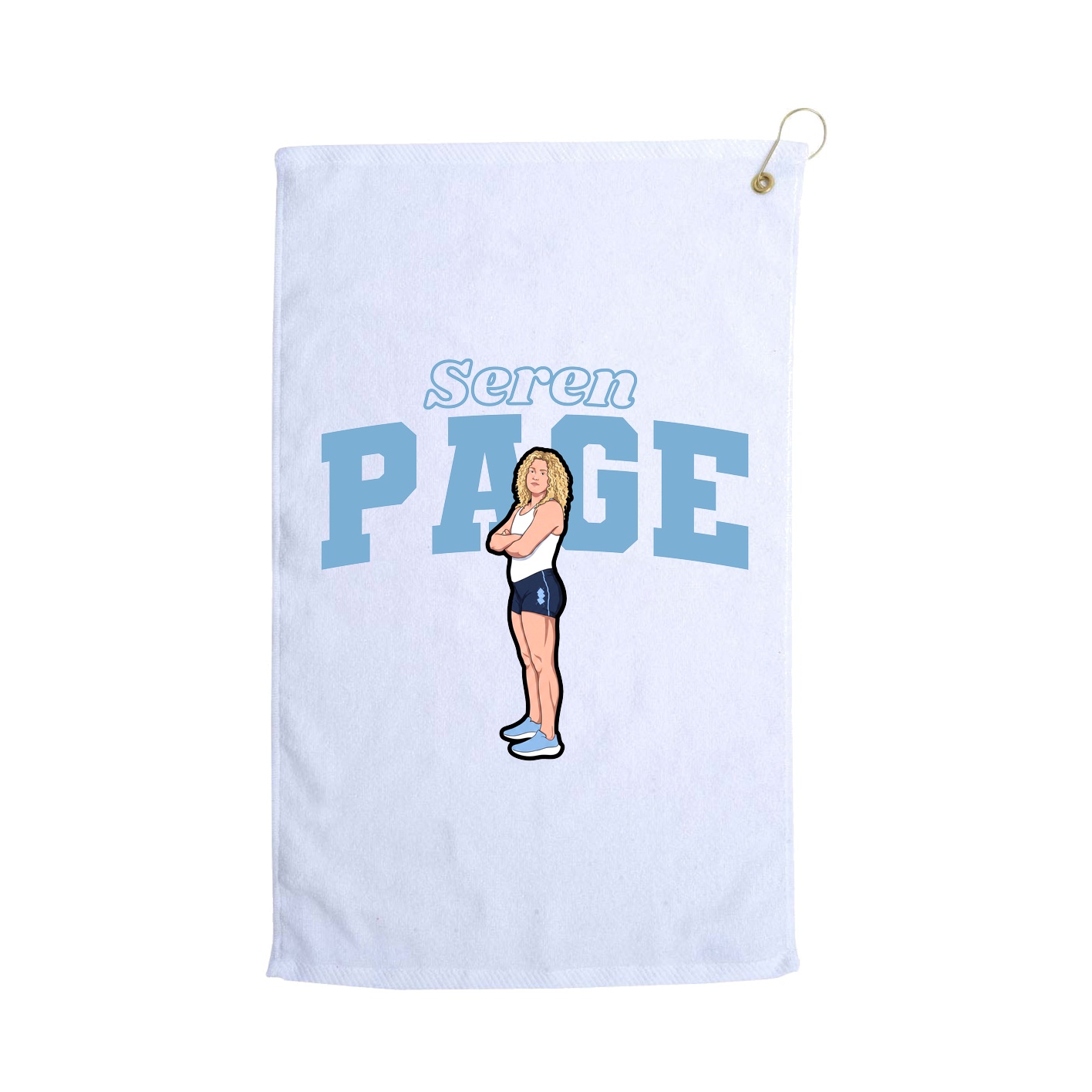 Golf Towel — Name Arch in White