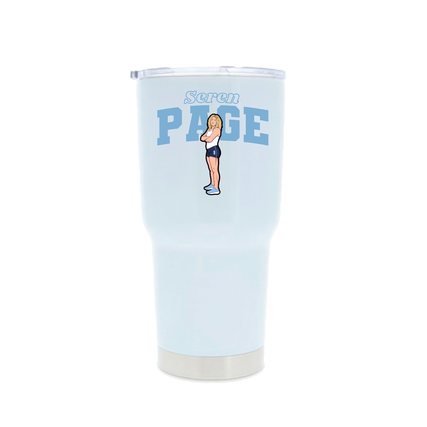 30oz Stainless Steel Tumbler — Name Arch in White