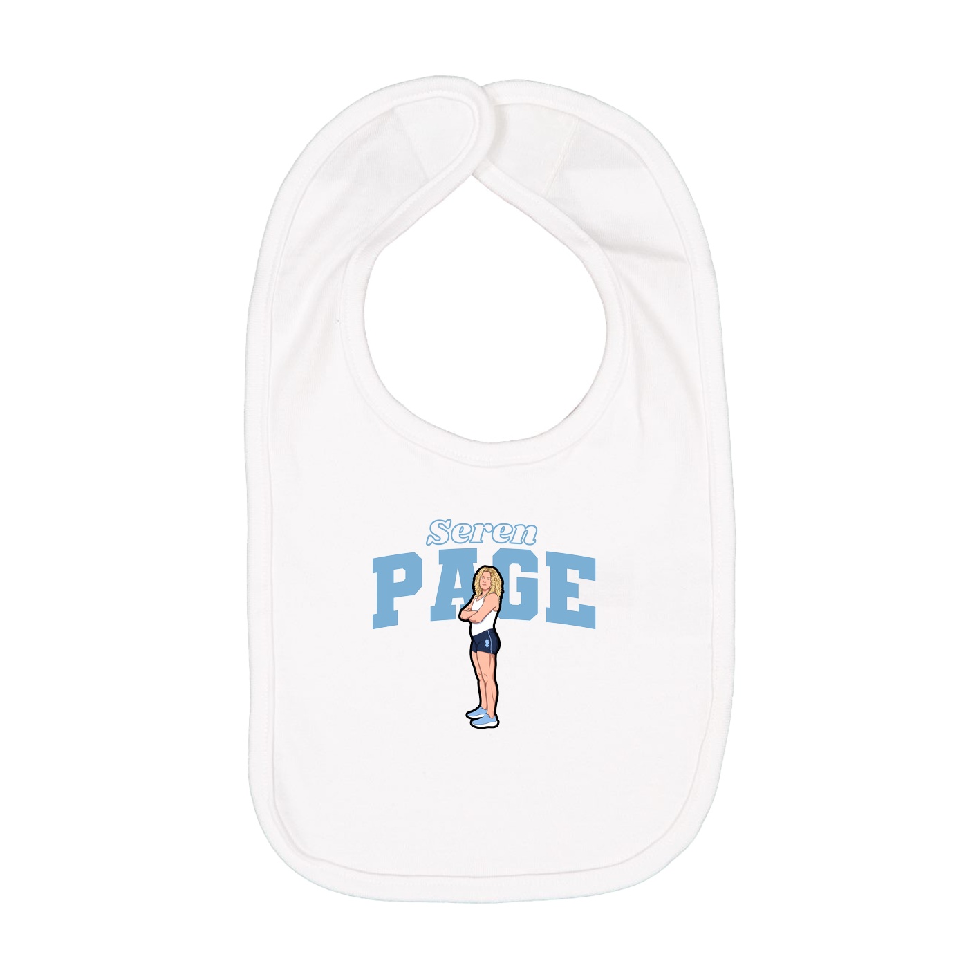 Infant Bib — Name Arch in White