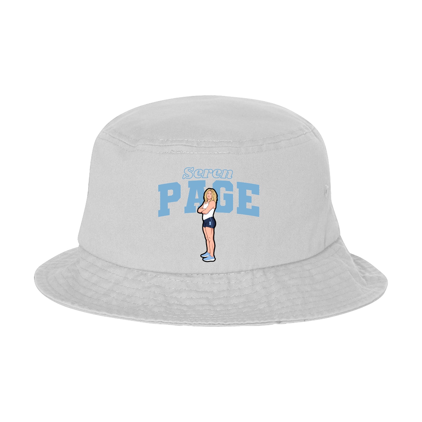 Bucket Cap — Name Arch in White