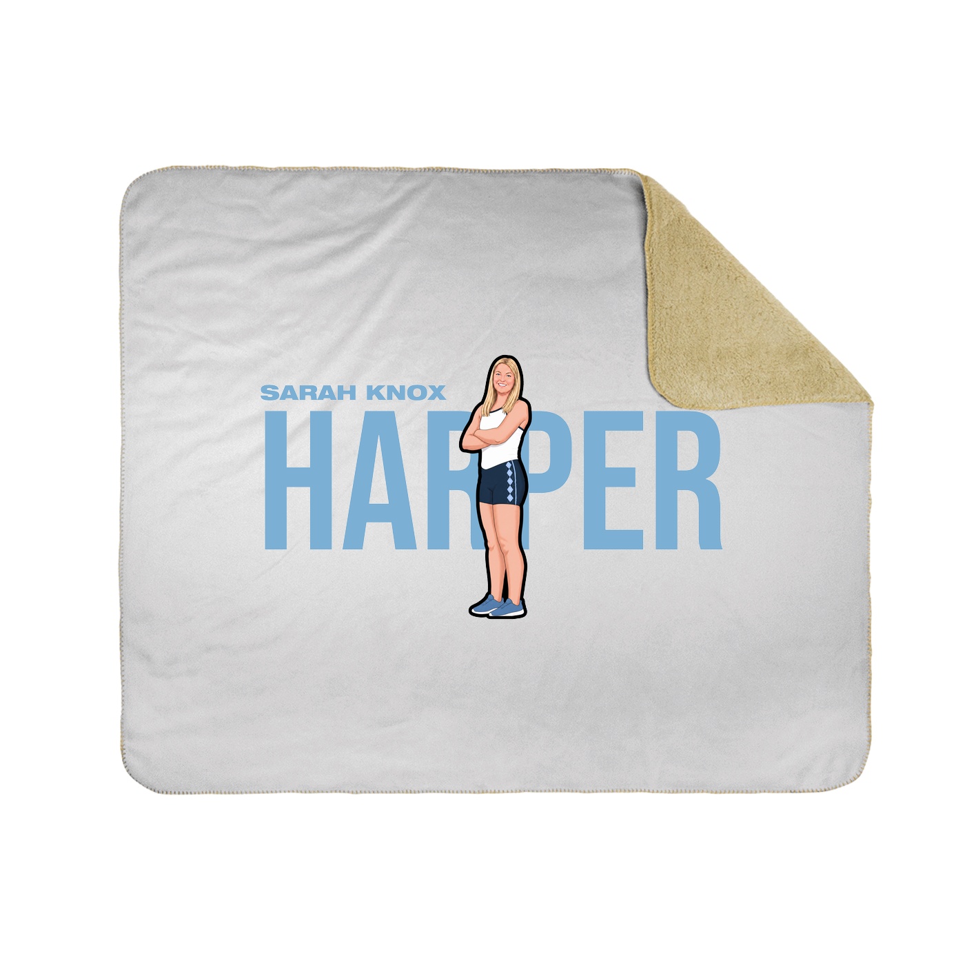 Throw Blanket — Player Name in White