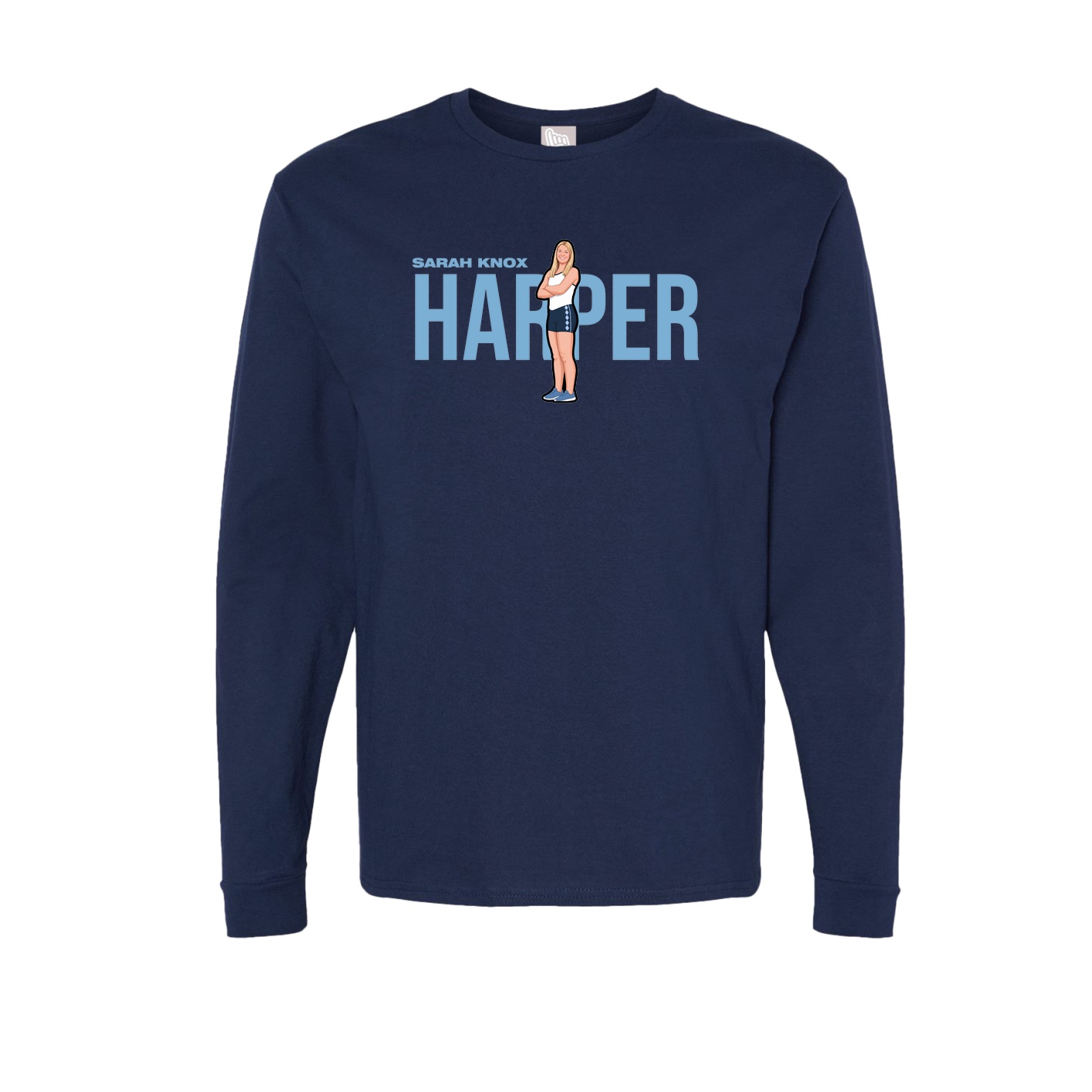 Long Sleeve Tee — Player Name in Navy