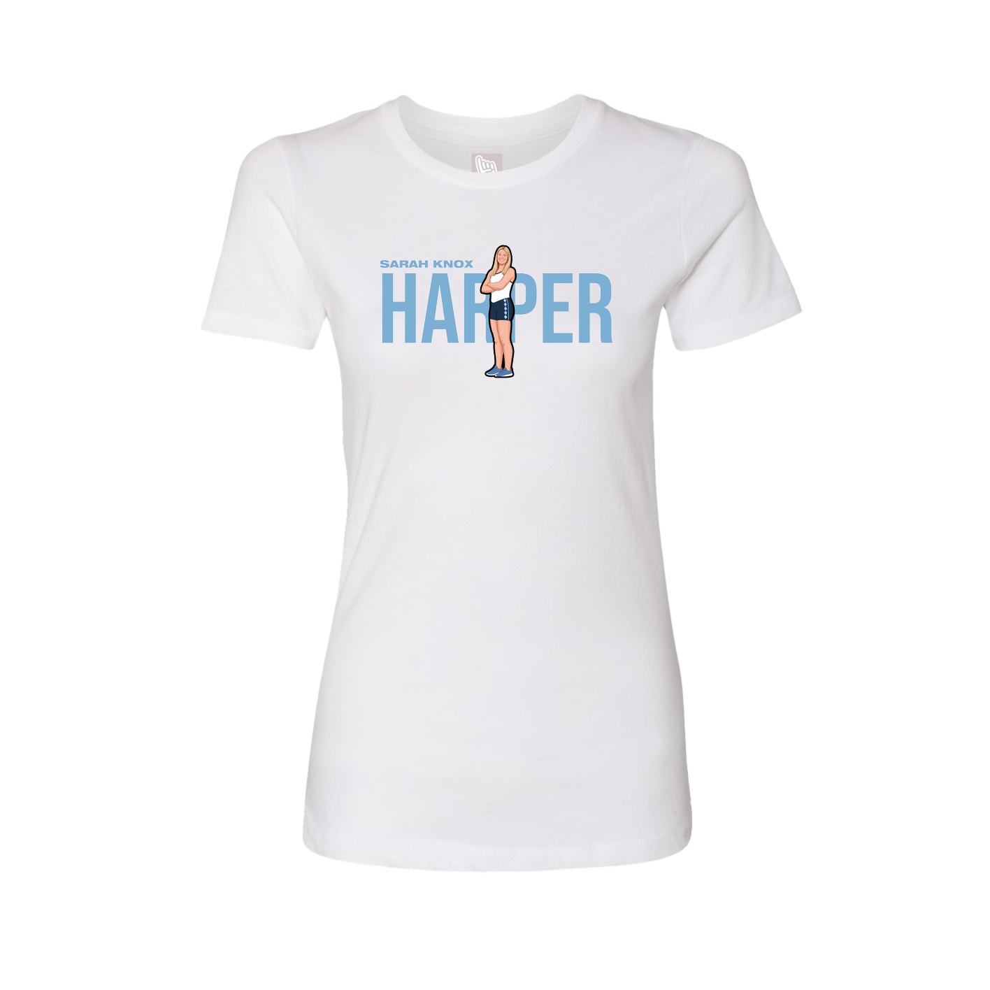 Fitted Women's Tee — Player Name in White