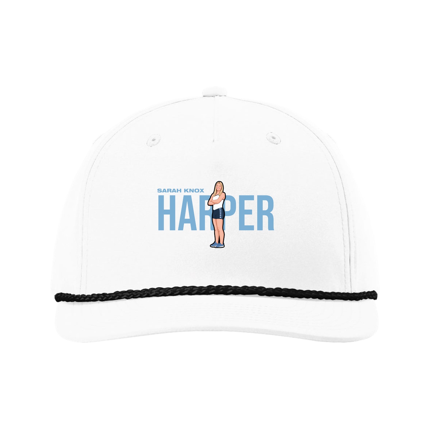 Five-Panel Classic Rope Cap — Player Name in White