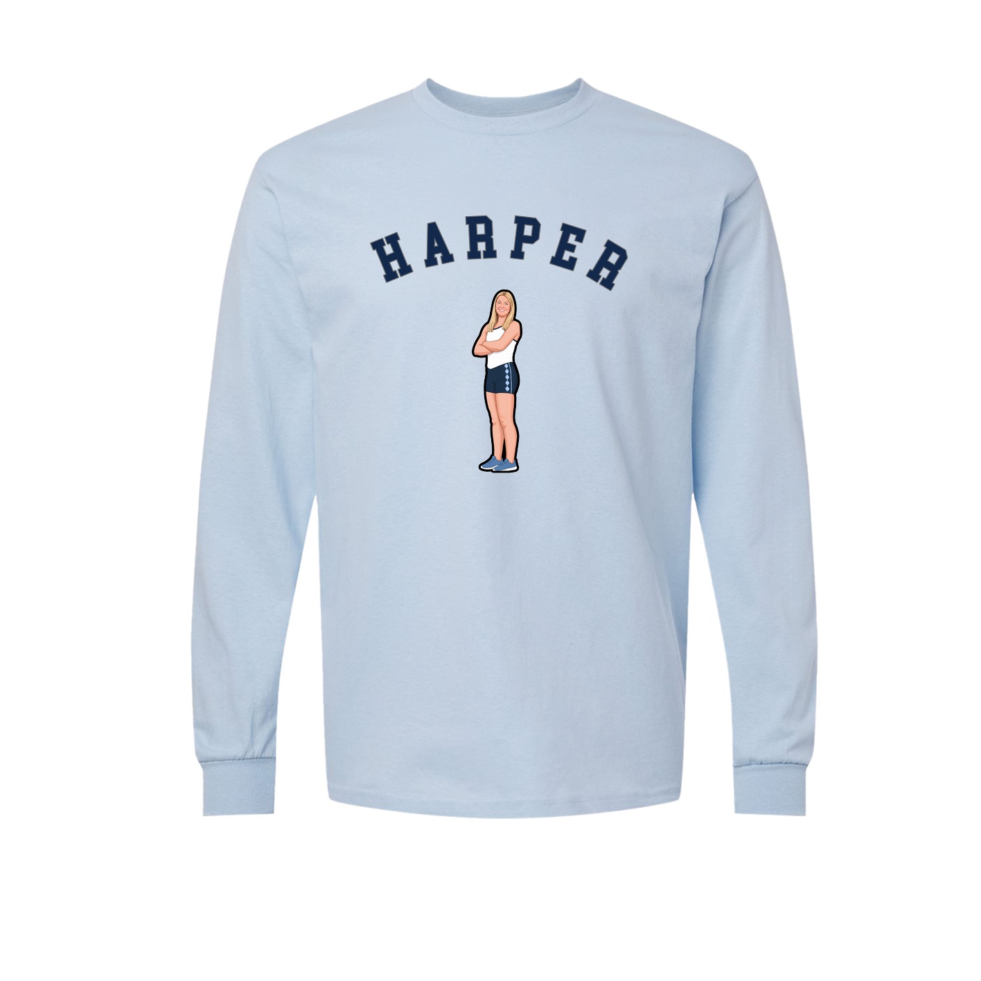 Long Sleeve Tee — Shirsey Arch in Light Blue