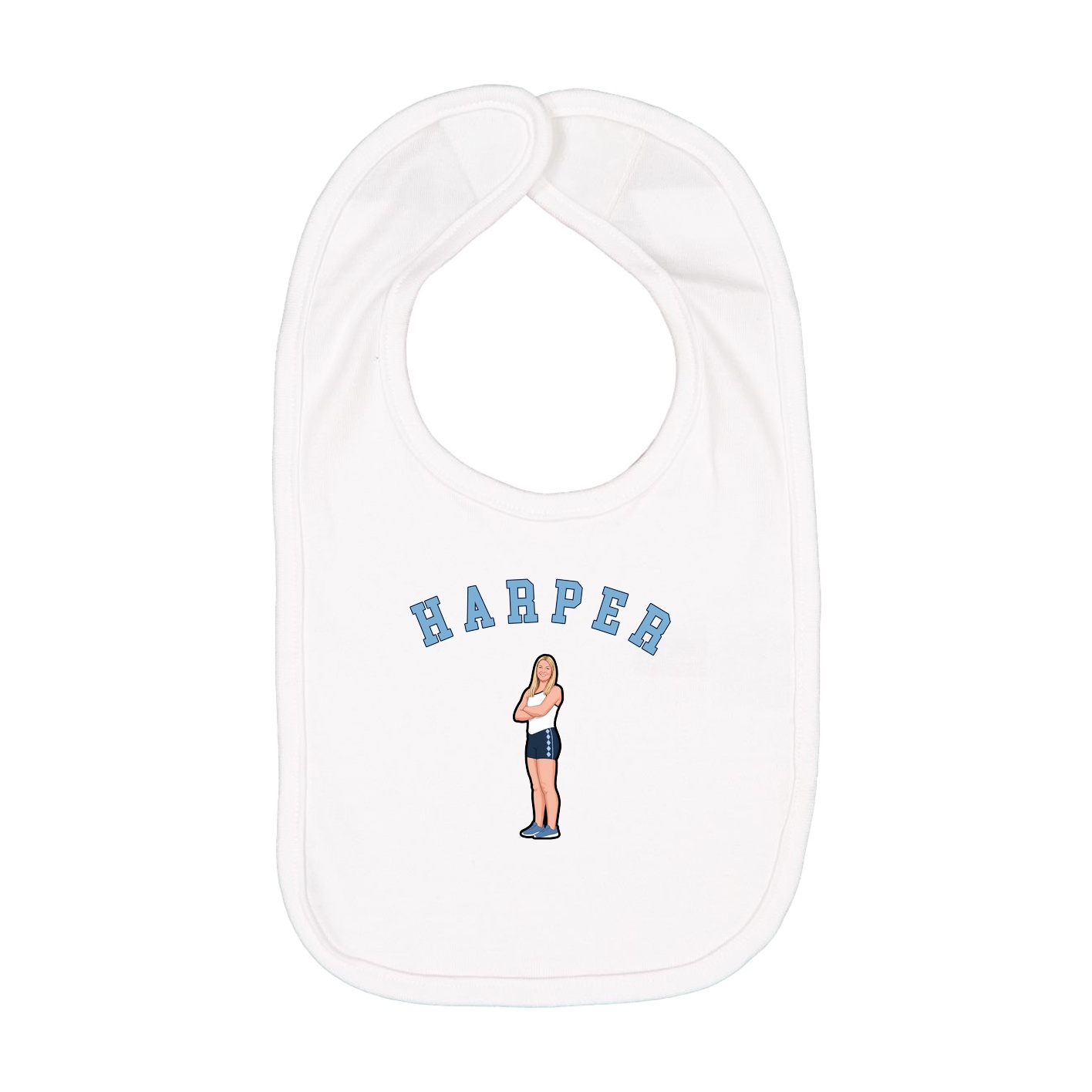 Infant Bib — Shirsey Arch in White