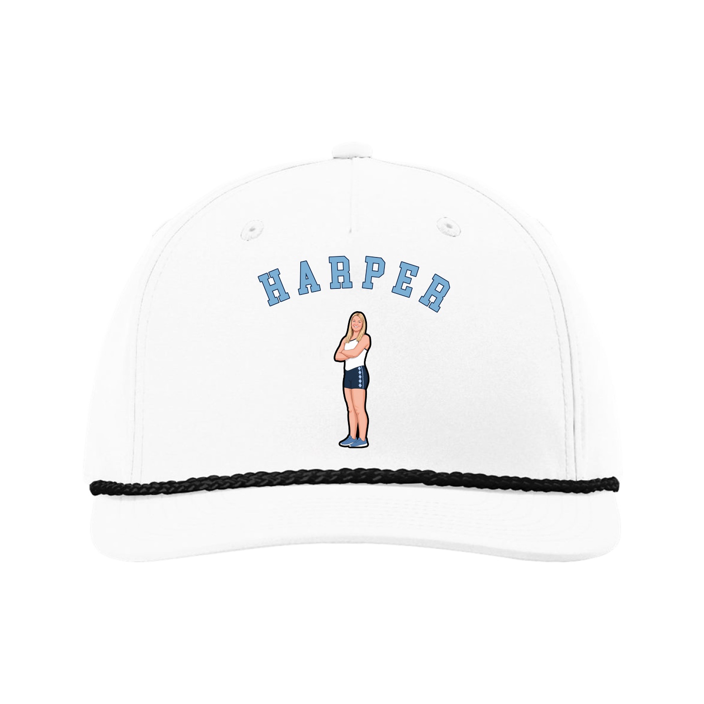 Five-Panel Classic Rope Cap — Shirsey Arch in White