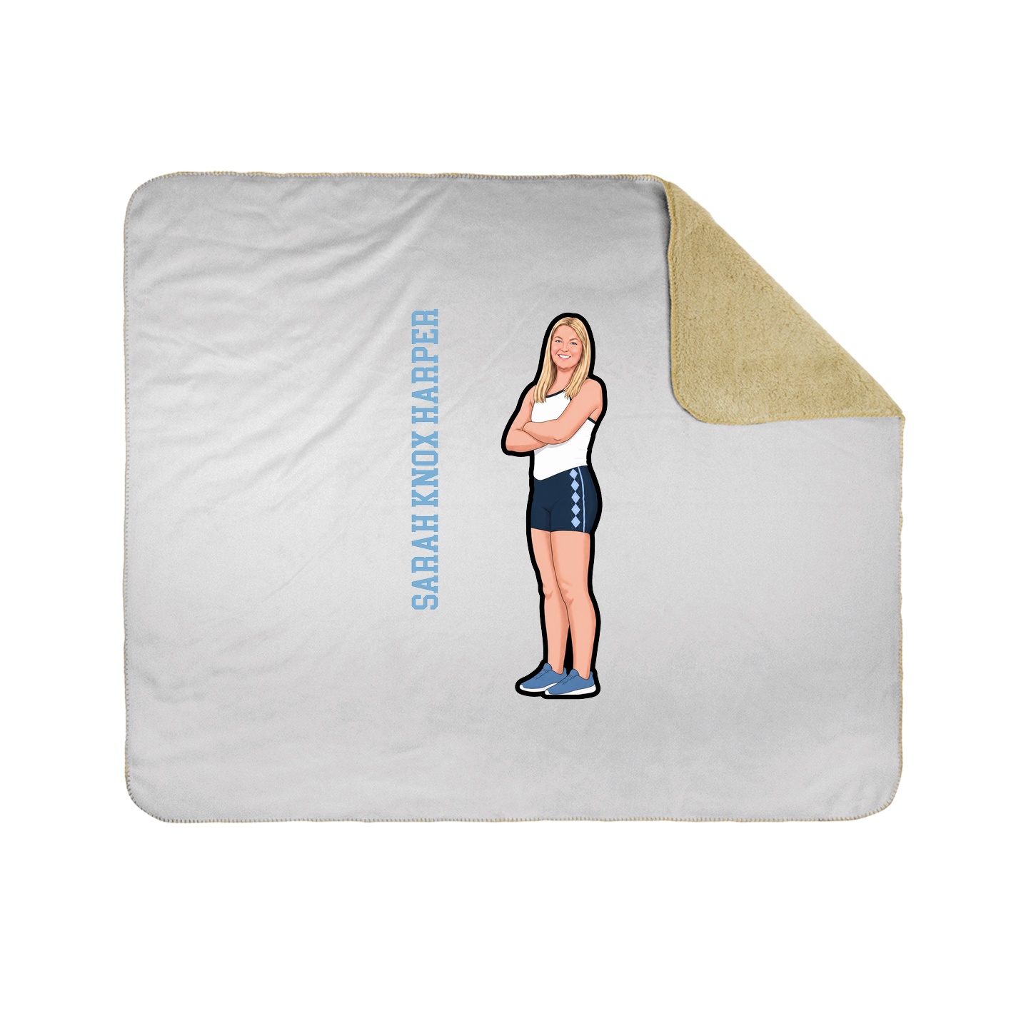 Throw Blanket — Name Vertical in White