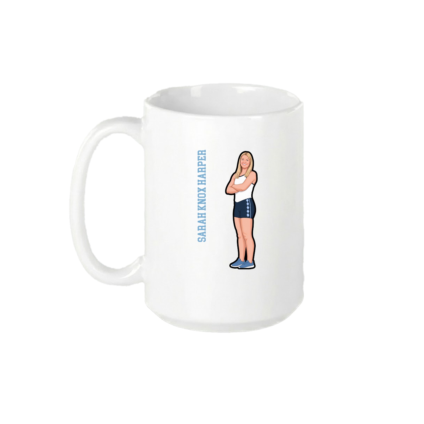 15oz Coffee Mug — Name Vertical in White