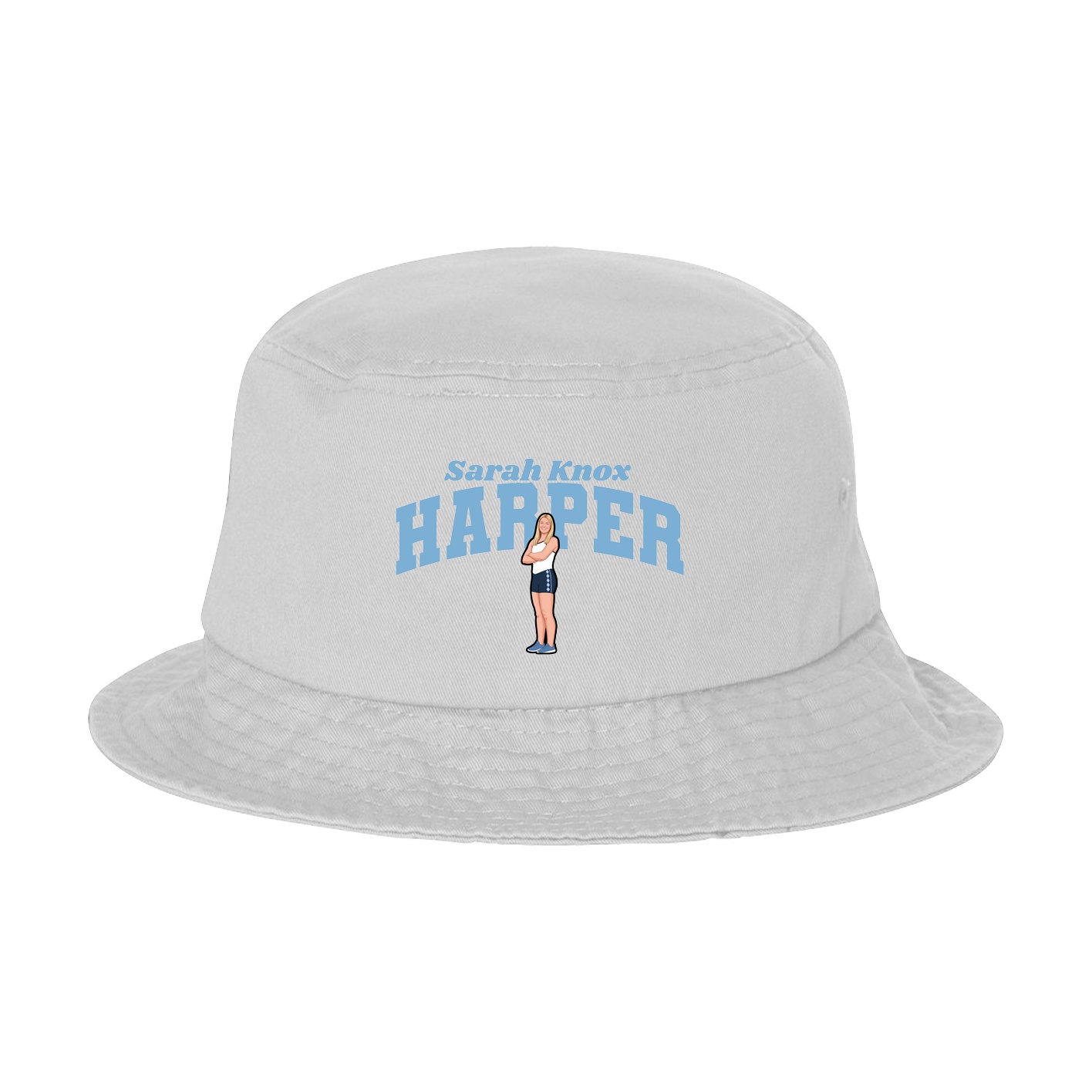 Bucket Cap — Signature Arch in White