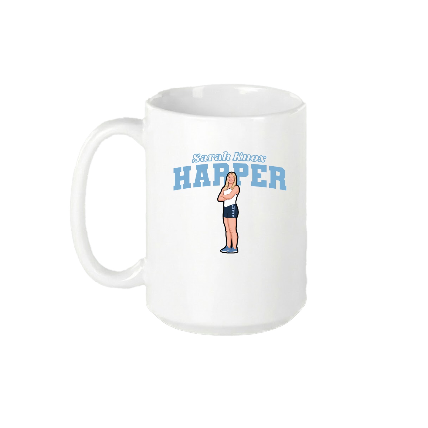 15oz Coffee Mug — Name Arch in White