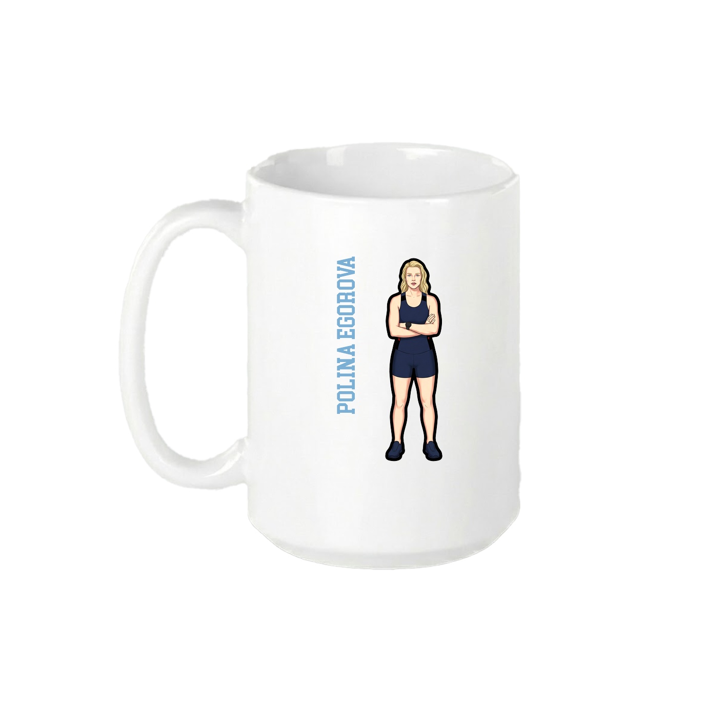 15oz Coffee Mug — Name Vertical in White