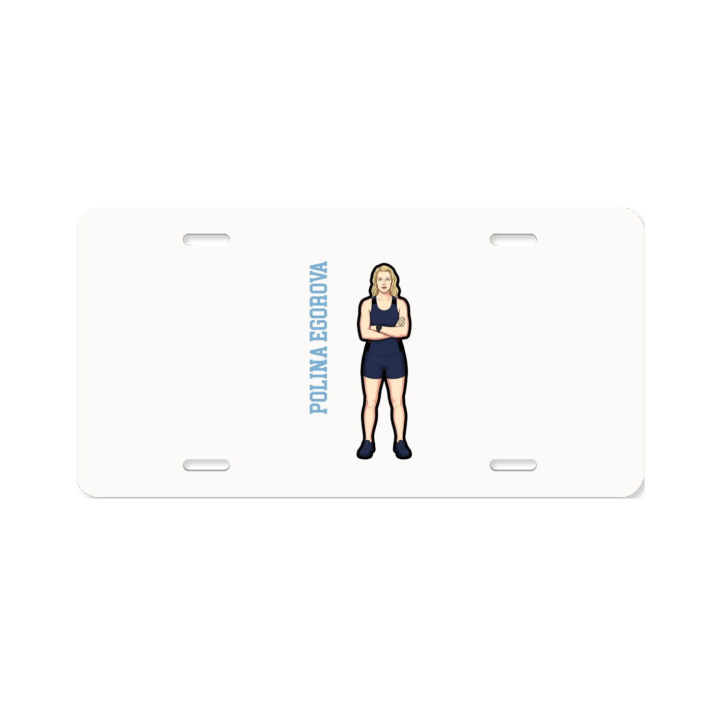 License Plate — Name Vertical in Classic
