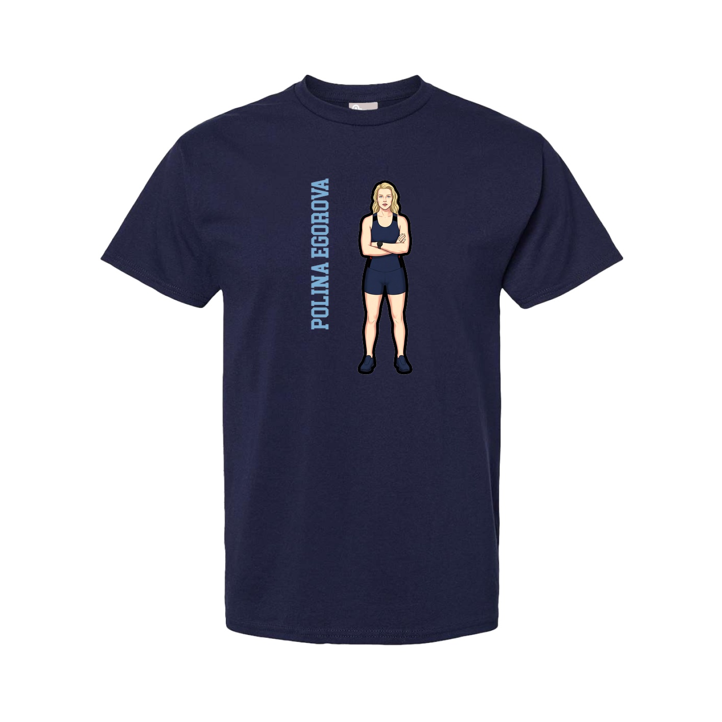 Tee — Name Vertical in Navy