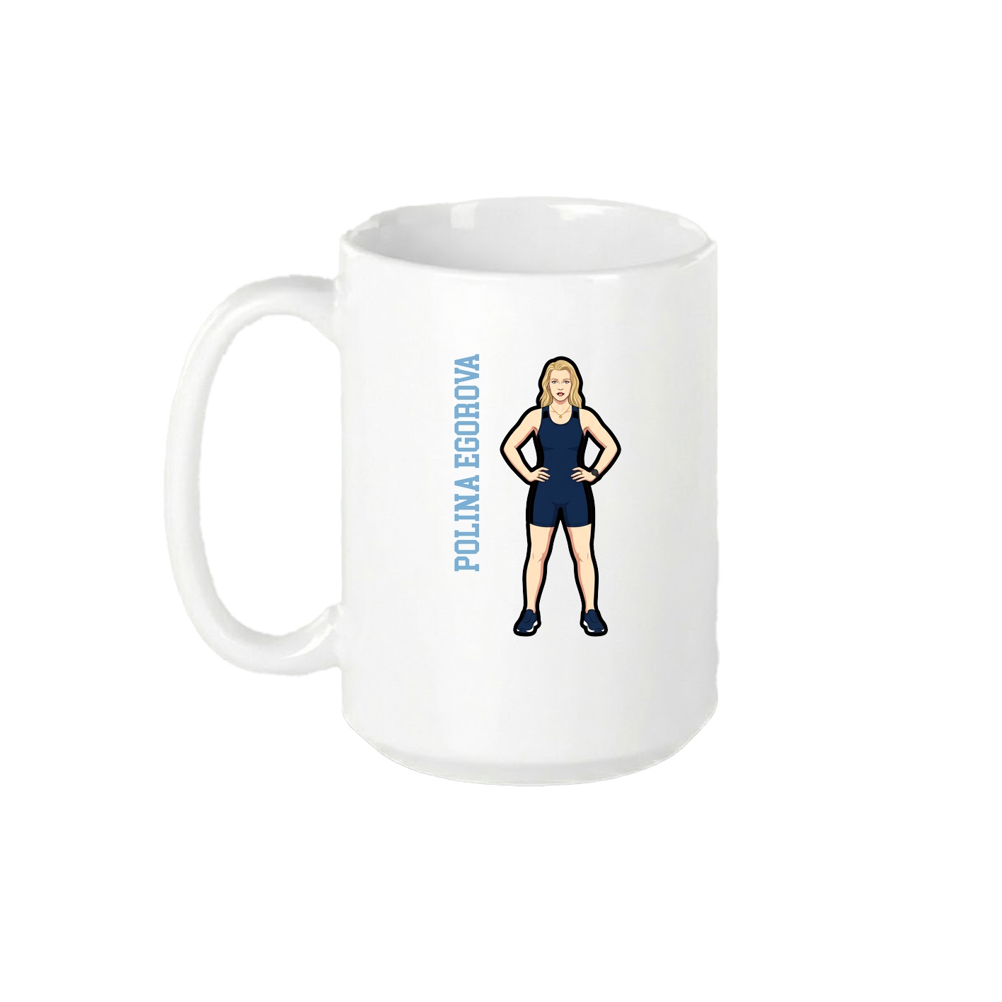 15oz Coffee Mug — Name Vertical in White