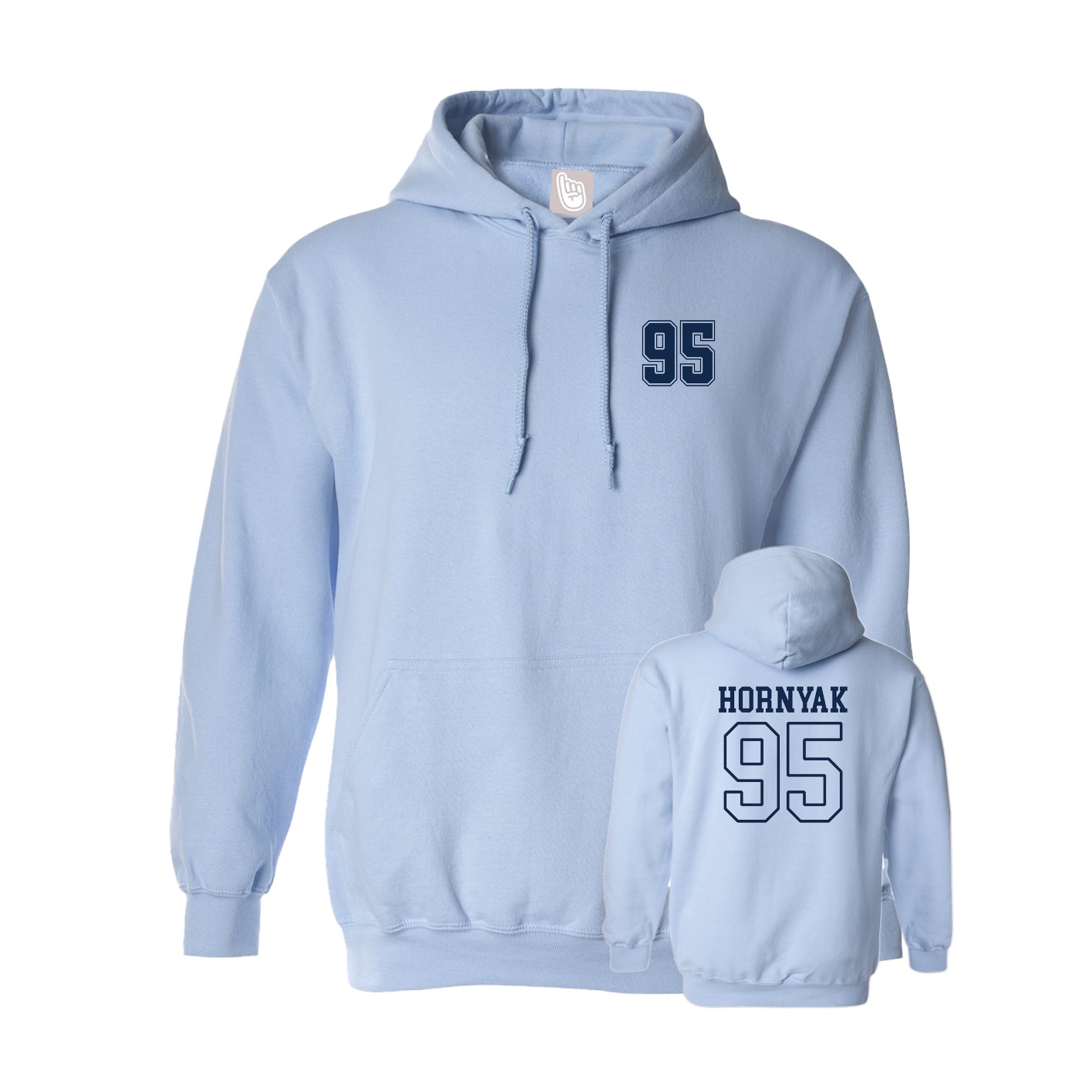 Hoodie — Chest Back in Light Blue