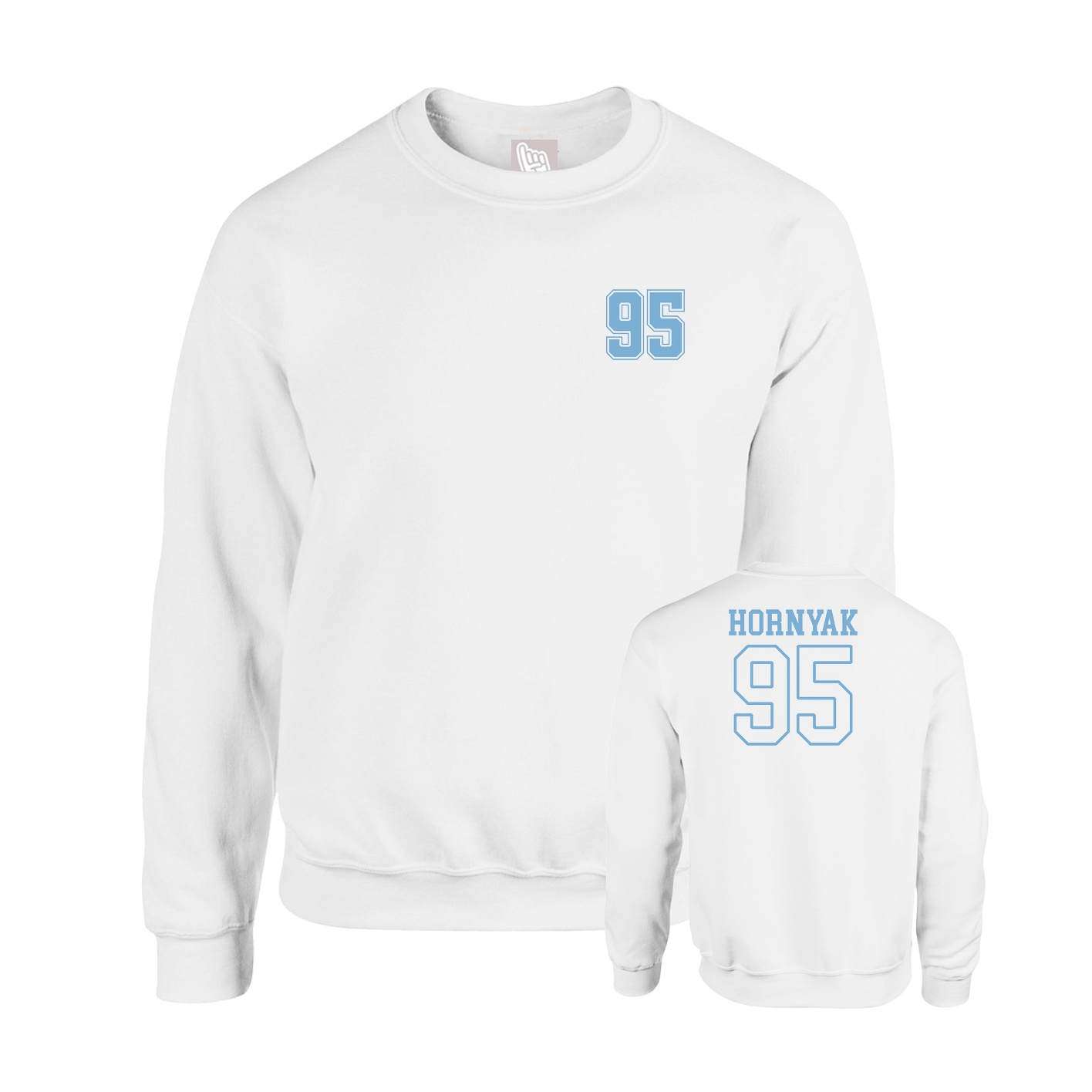 Fleece Crew — Chest Back in White