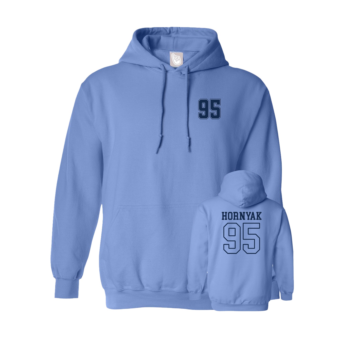 Youth Hoodie — Chest Back in Powder Blue