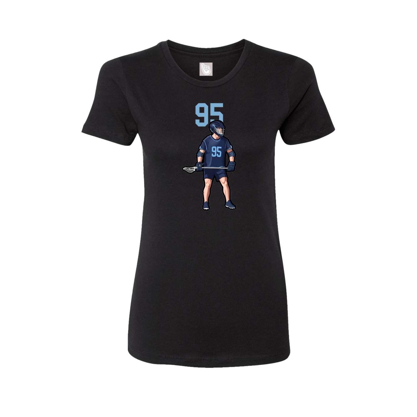 Fitted Women's Tee — Number Top in Black
