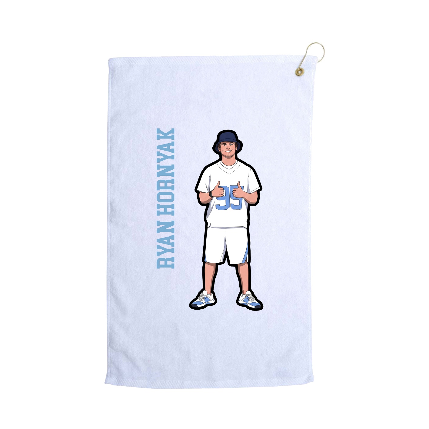 Golf Towel — Name Vertical in White