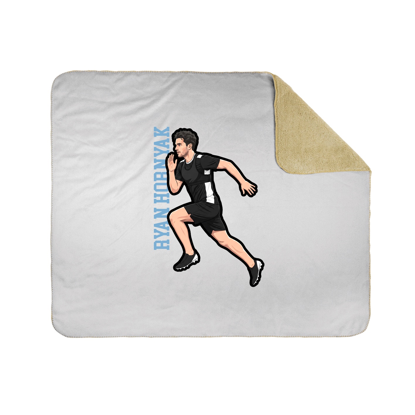 Throw Blanket — Name Vertical in White