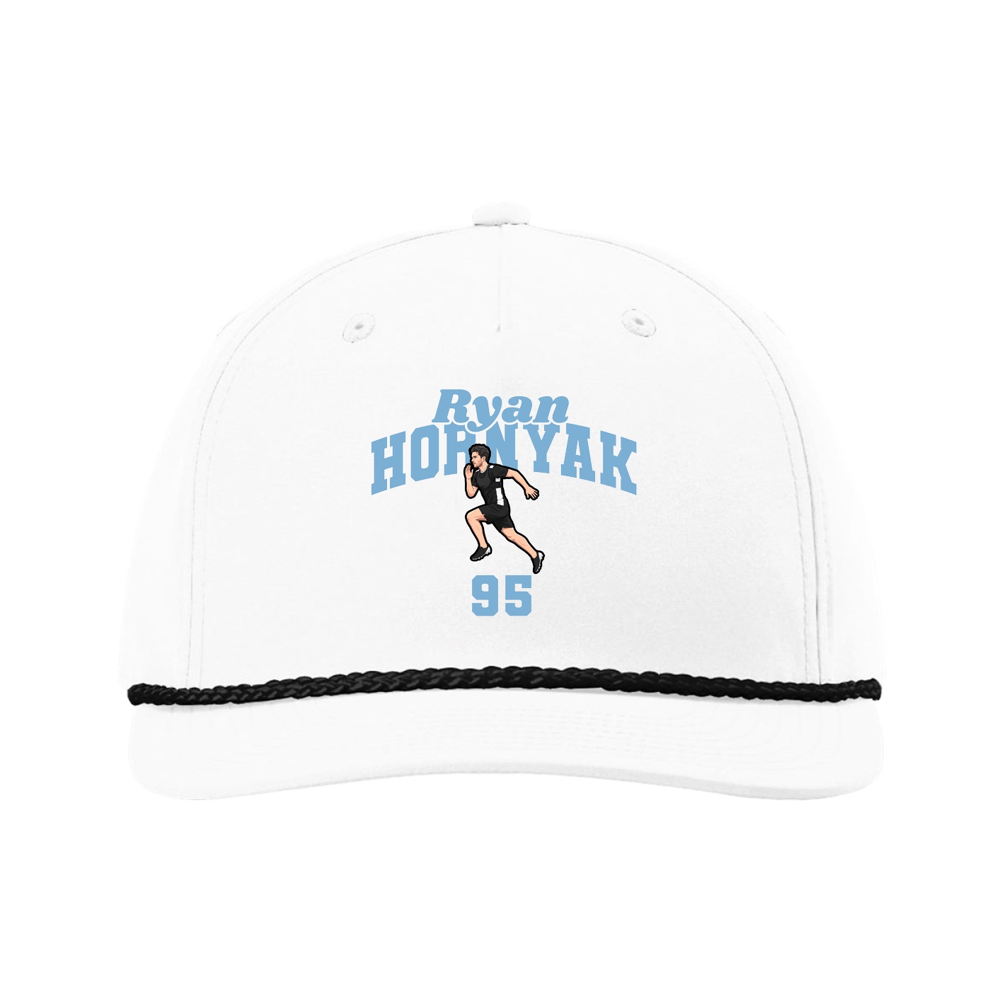 Five-Panel Classic Rope Cap — Signature Arch in White