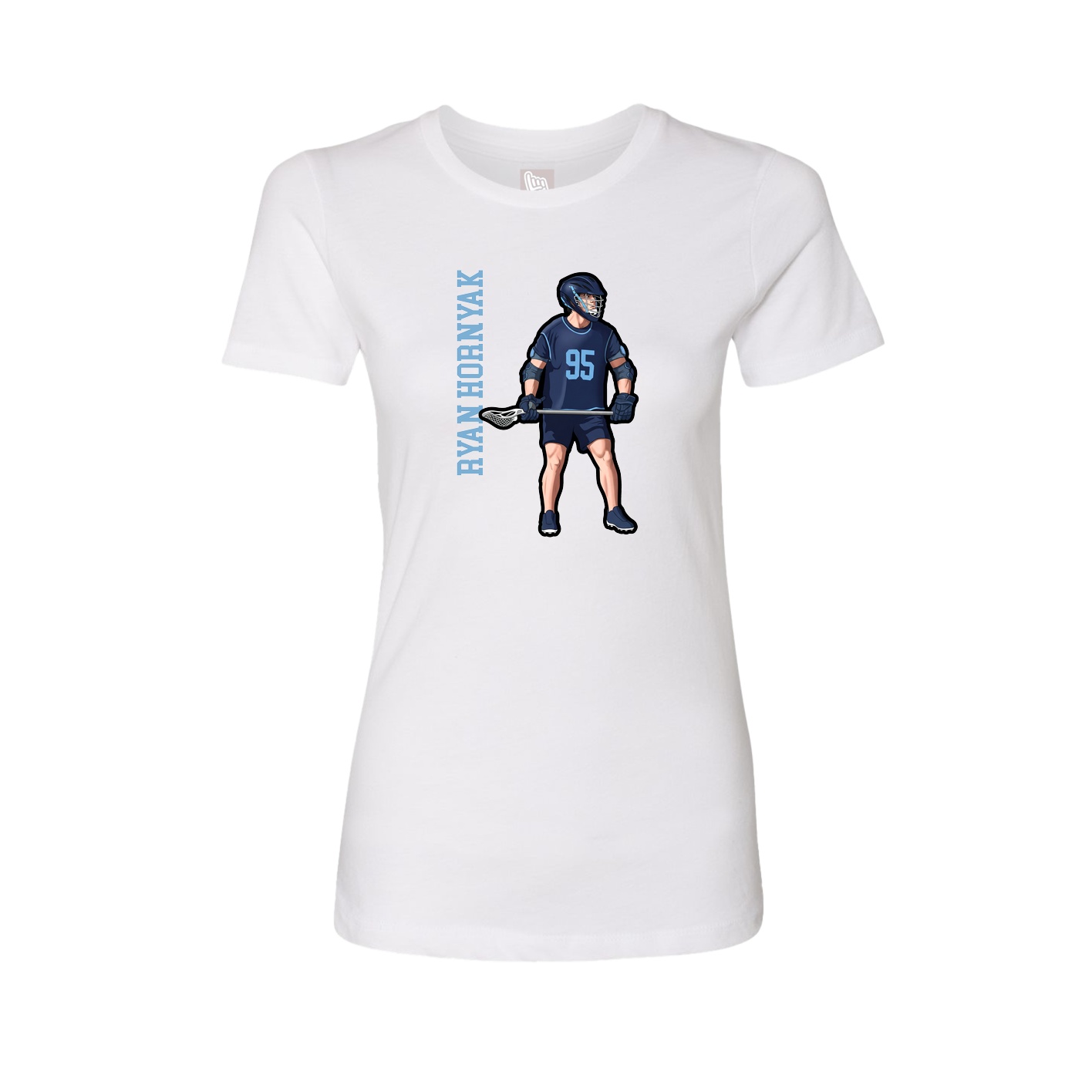 Fitted Women's Tee — Name Vertical in White